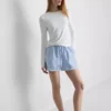 Cotton denim jogger shorts