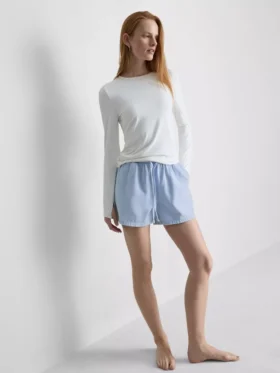 Cotton denim jogger shorts
