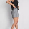 Cotton denim jogger shorts