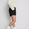 Cotton denim jogger shorts
