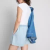 Cotton denim jogger shorts