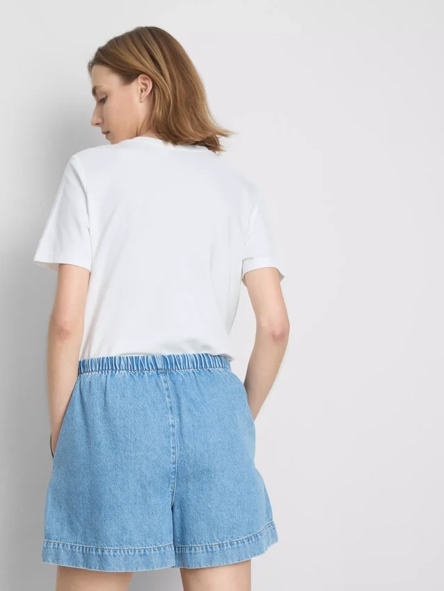 Cotton denim jogger shorts