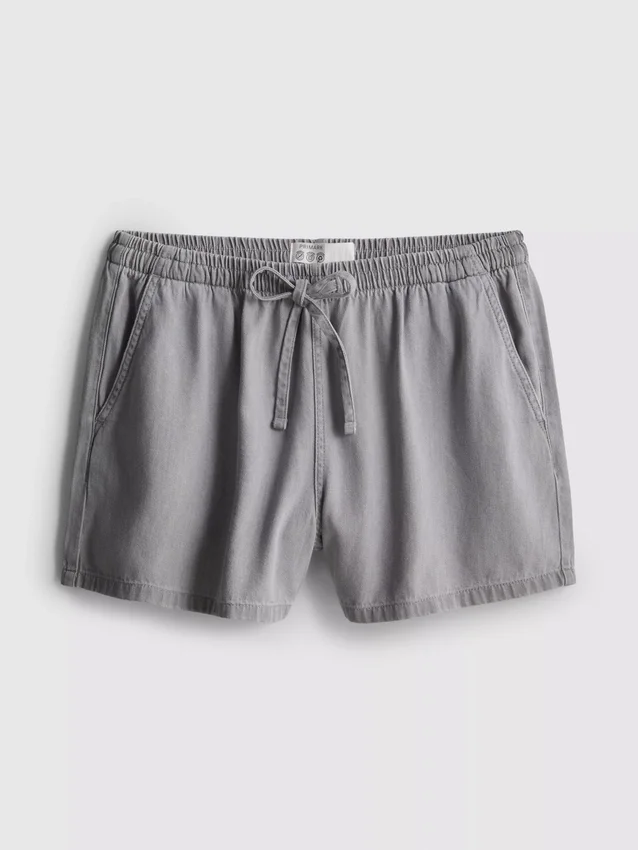 Cotton denim jogger shorts
