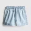 Cotton denim jogger shorts