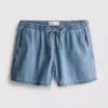 Cotton denim jogger shorts