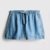 Cotton denim jogger shorts