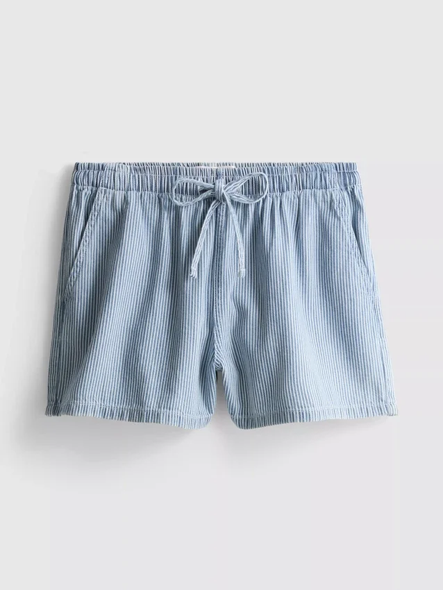 Cotton denim jogger shorts