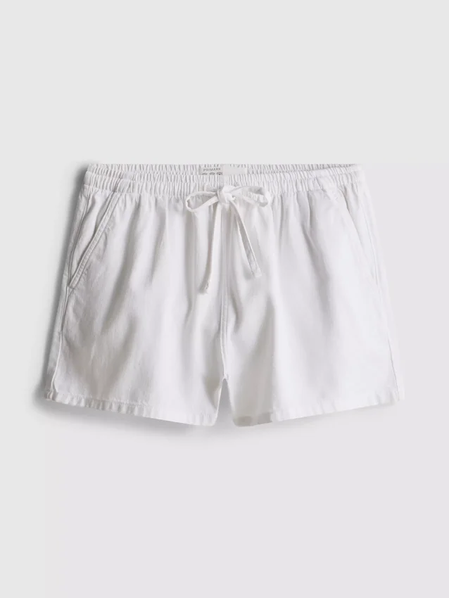 Cotton denim jogger shorts