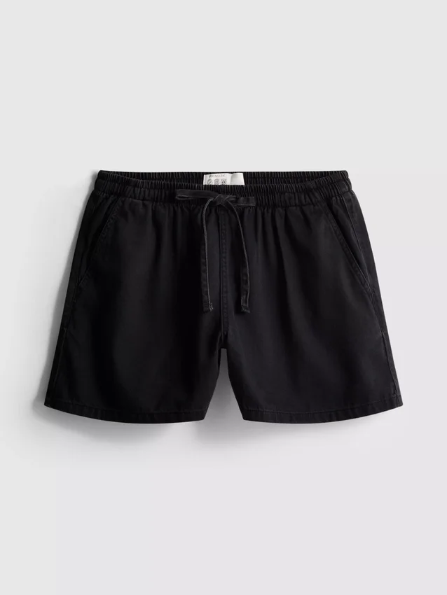 Cotton denim jogger shorts