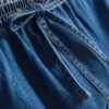 Cotton denim jogger shorts