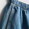 Cotton denim jogger shorts