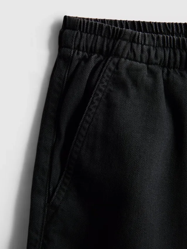 Cotton denim jogger shorts