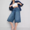 Cotton denim jorts