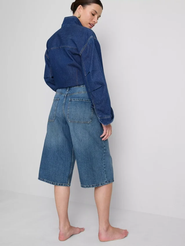 Cotton denim jorts