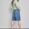 Cotton denim longline bermuda shorts