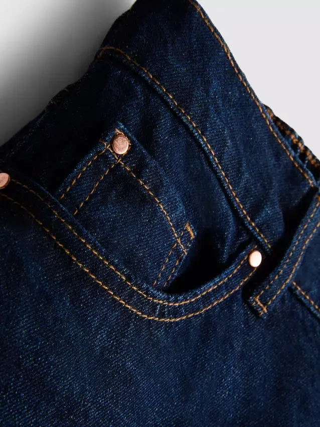 Cotton denim longline bermuda shorts