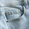 Cotton denim mid rise flared jeans