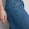 Cotton denim mid-rise wide-leg jeans