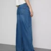 Cotton denim mid-rise wide-leg jeans