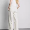 Cotton denim mid-rise wide-leg jeans