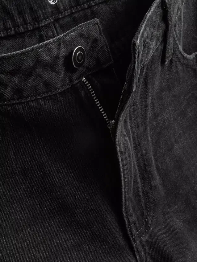 Cotton denim mid-rise wide-leg jeans