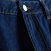 Cotton denim mid-rise wide-leg jeans