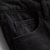 Cotton denim mid-rise wide-leg jeans