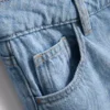 Cotton denim mid-rise wide-leg jeans