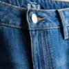 Cotton denim mid-rise wide-leg jeans
