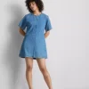 Cotton denim mini shift dress