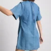 Cotton denim mini shift dress
