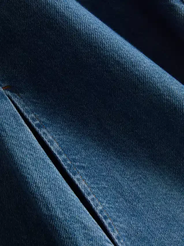 Cotton denim mini shift dress