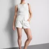Cotton denim mini shorts