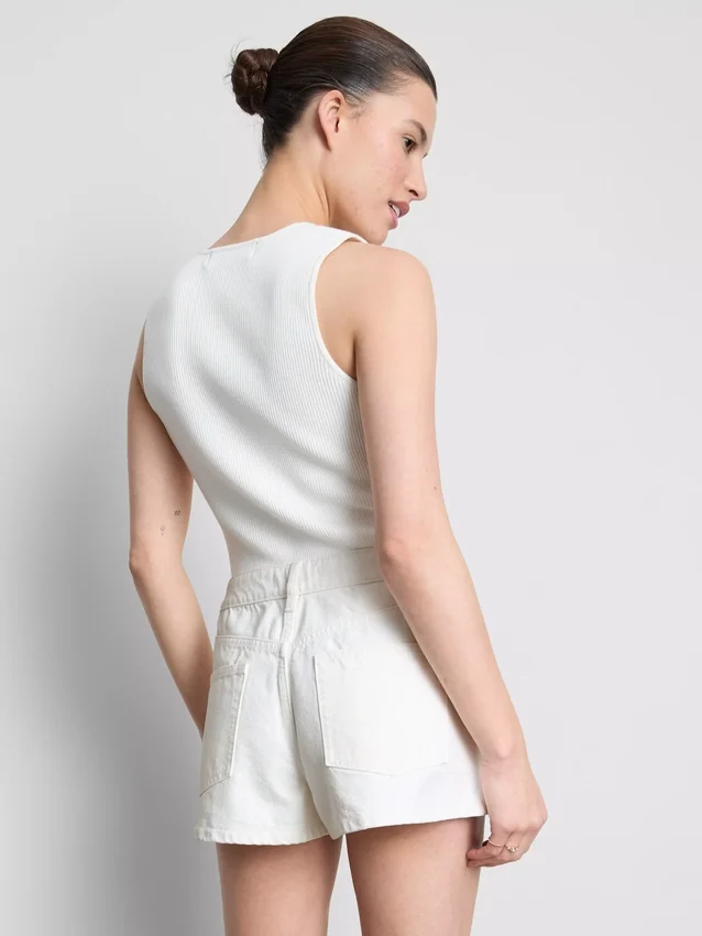 Cotton denim mini shorts