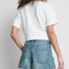 Cotton denim mini shorts