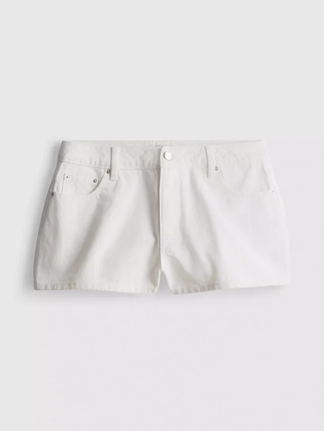 Cotton denim mini shorts