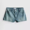 Cotton denim mini shorts