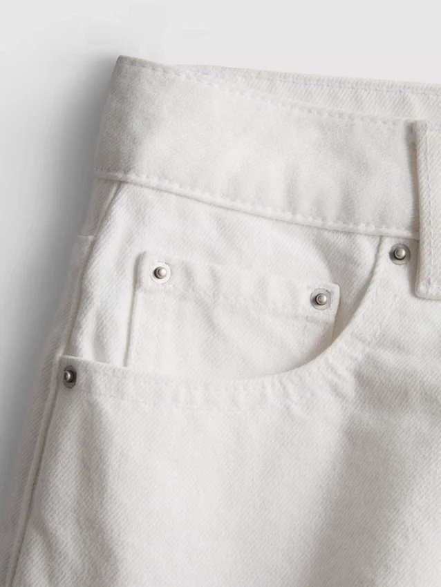 Cotton denim mini shorts