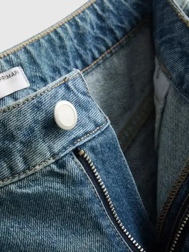 Cotton denim mini shorts