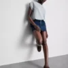 Cotton denim mini skirt