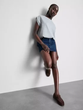 Cotton denim mini skirt