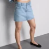 Cotton denim mini skirt