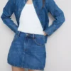 Cotton denim mini skirt