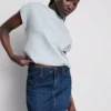 Cotton denim mini skirt