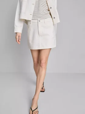 Cotton denim mini skirt