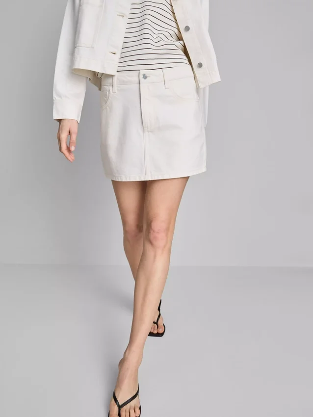 Cotton denim mini skirt