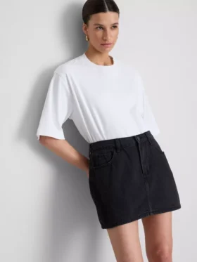 Cotton denim mini skirt