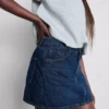 Cotton denim mini skirt