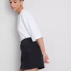 Cotton denim mini skirt