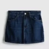 Cotton denim mini skirt